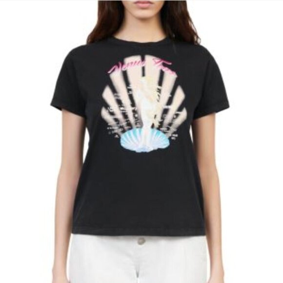 Maje Women's Size 1 (XS/S) Black Venus Goddess Tour Tara Graphic T-Shirt - Picture 2 of 15